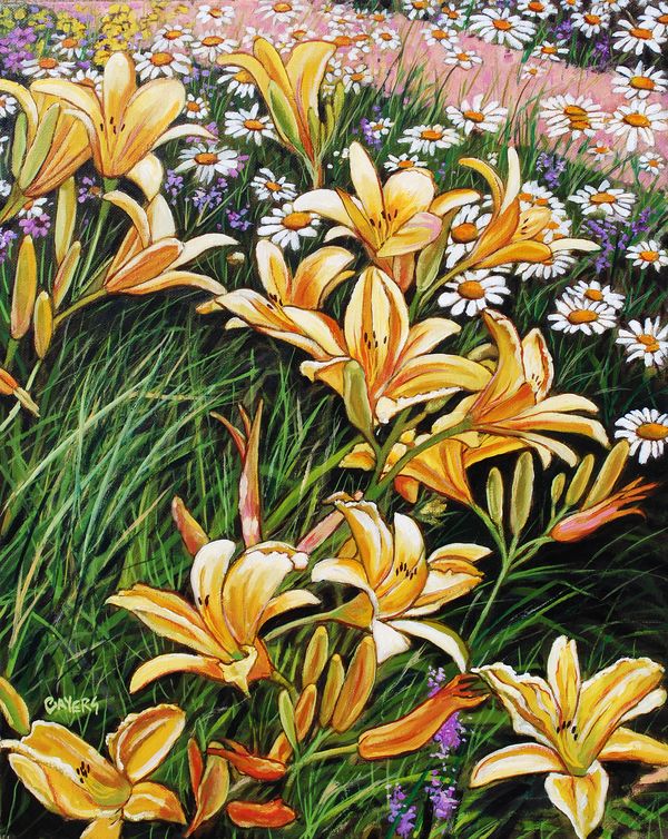 Yellow flowers with daisies